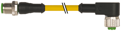 M12 male 0° / M12 female 90° A-cod.