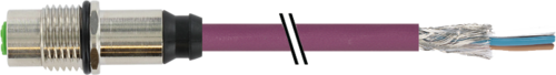 M12 female recept. A-cod. rear