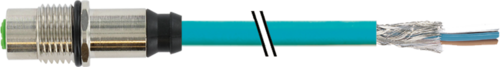M12 female recept. D-cod. shielded rear