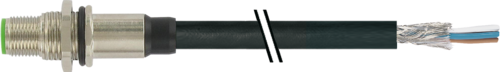 M12 male recept. A-cod. shielded rear