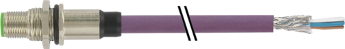 M12 male recept. A-cod. rear