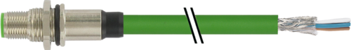 M12 male recept. D-cod. shielded rear