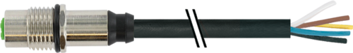 M12 female recept. A-cod. rear