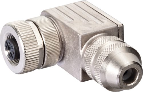 M12 female 90° B-cod. screw terminal shielded