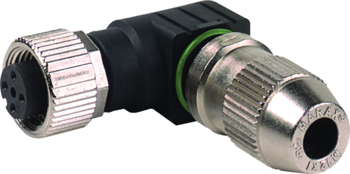 M12 female 90° A-cod. IDC