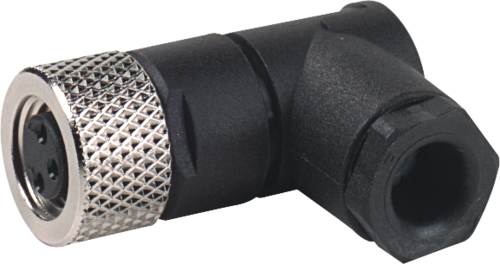 M8 female 0° A-cod. solder pins