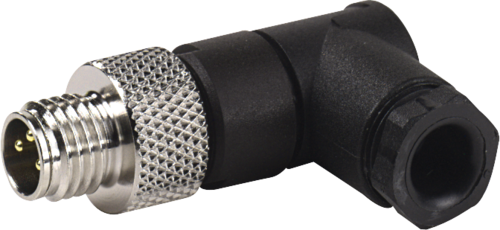 M8 male 90° A-cod. solder pins