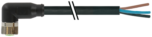 M8 female 90° A-cod. 90° with cable