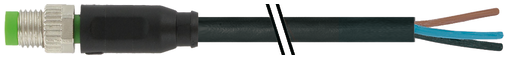 M8 male 0° A-cod. with cable
