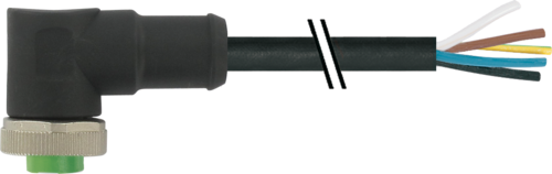 Mini (7/8) 5 pole, Female 90° w/ Cable