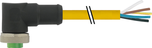 Mini (7/8) 5 pole, Female 90° w/ Cable