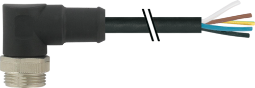 Mini (7/8) 5 pole, Male (Ext.) 90° w/ Cable