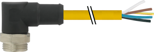 Mini (7/8) 5 pole, Male (Ext.) 90° w/ Cable