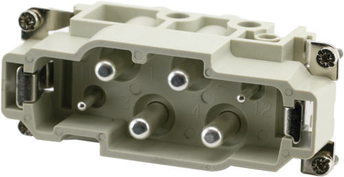 B16 male 4+2-pole, screw t., 830/400 V, 80/16 A