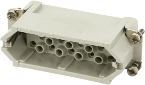 A16 male 25-pole, crimp t., 250 V, 10 A