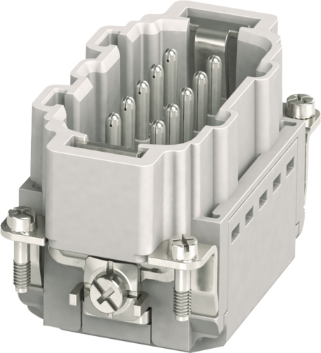 B10 male 10-pole, Push-in, 500 V, 16 A