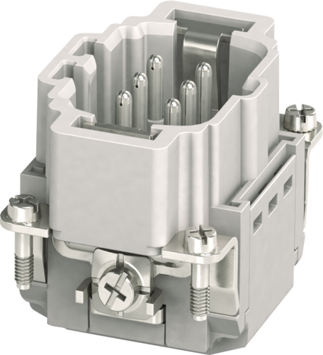 B6 male 6-pole, Push-in, 500 V, 16 A