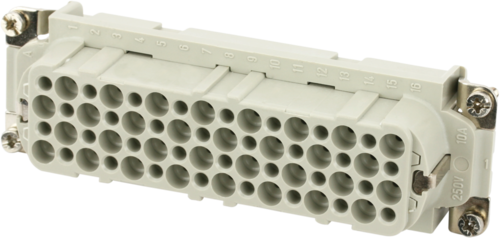 B24 female 64-pole, crimp t., 250 V, 10 A