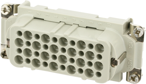 B16 female 40-pole, crimp t., 250 V, 10 A