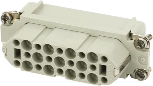 A16 female 25-pole, crimp t., 250 V, 10 A