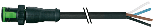 MQ12 male 0° A-cod. with cable