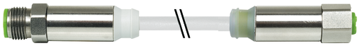 M12 Steel male 0°/ M12 Steel female 0° A-cod. LED