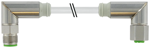 M12 Steel male 90° / M12 Steel female 90° A-cod.