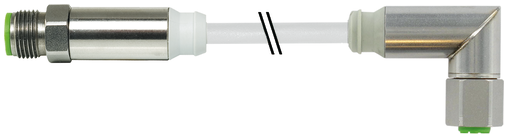 M12 Steel male 0° / M12 Steel female 90° A-cod.