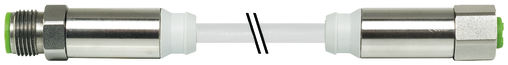 M12 Steel male 0° / M12 Steel female 0° A-cod.