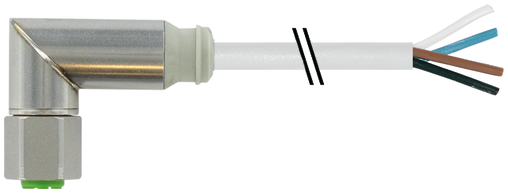 M12 Steel female 90° A-cod. with cable