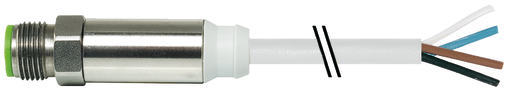 M12 Steel male 0° A-cod. with cable