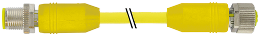 T-Coupler M12 male/ M12 male w.cable+female A-cod.