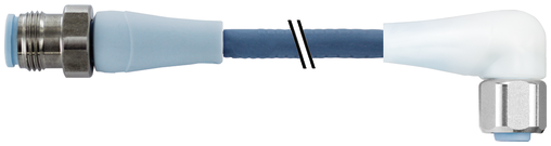M12 male 0° / M12 female 90° A-cod. LED F&B Pro