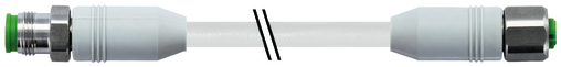 M12 male 0° / M12 female 0° A-cod. shielded F&B