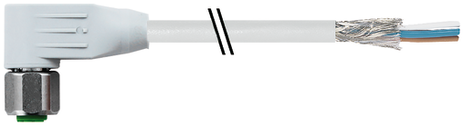 M12 female 90° A-cod. with cable shielded F&B