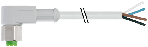 M12 female 90° A-cod. with cable F&B