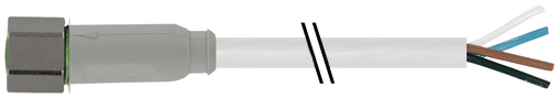M8 female 0° A-cod. with cable F&B