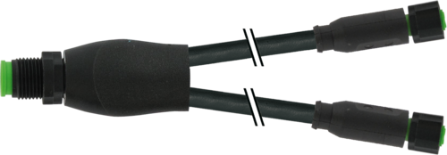 Y-Distributor M12 male / M8 female 0° A-cod. V2A
