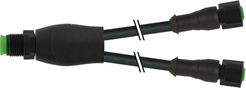Y-Distributor M12 male / M12 female 0° A-cod. V2A