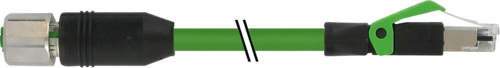 M12 female 0° / RJ45 male 0° D-cod. shielded V4A