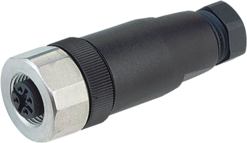 M12 female 0° A-cod. screw terminal V4A