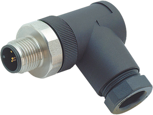 M12 male 90° A-cod. screw terminal V4A