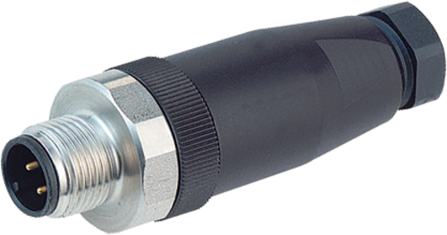 M12 male 0° A-cod. screw terminal V4A
