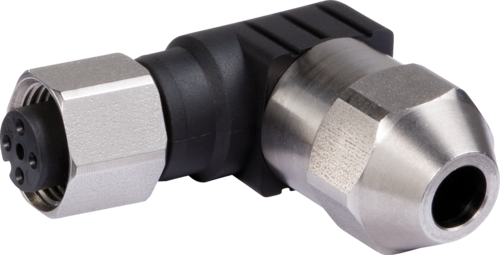 M12 female 90° IDC V2A