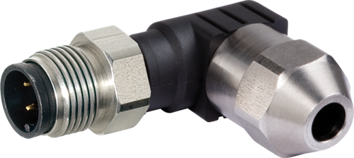 M12 male 90° IDC V2A