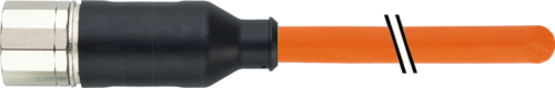 M23 female 0° 6-pole with cable