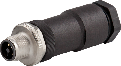 M12 Power male 0° T-cod. screw terminal