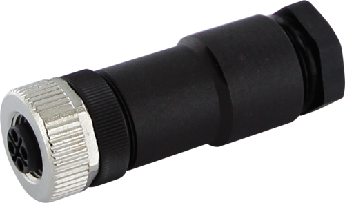 M12 Power female 0° S-cod. screw terminal