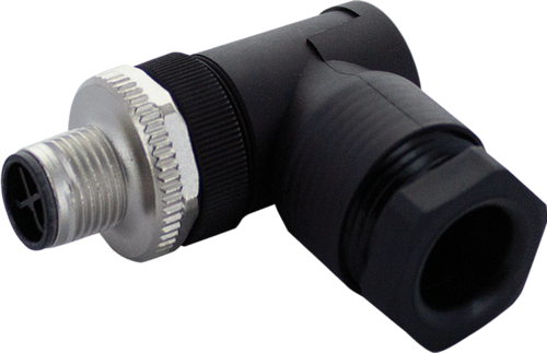 M12 Power male 90° S-cod. screw terminal