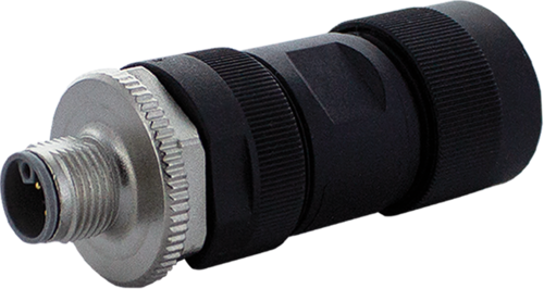 M12 male 0° L-coded field-wireable